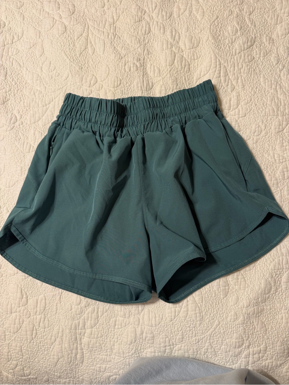 Amazon Women's Teal Green Athletic Shorts with Elastic Waist Size S